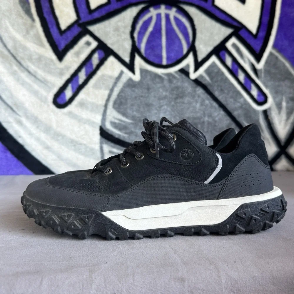 Size 12 - Timberland Greenstride Motion 6 Low Lace HKR Boot Black Nubuck A9046